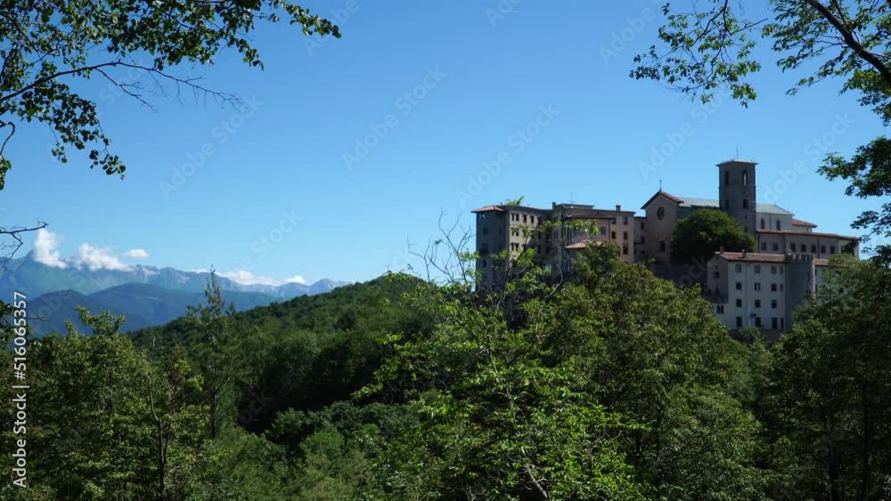 View of The famous Sanctuary of Castelmonte, Italy View of The famous Sanctuary of Castelmonte, Italy
