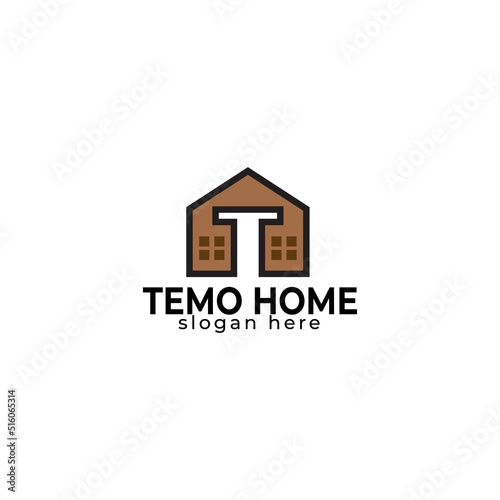 initial T logo in combination with house