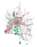 Vicenza map. Detailed map of Vicenza city administrative area. Cityscape urban panorama.