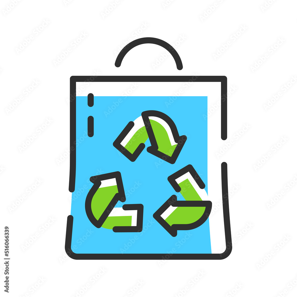 Eco bag line icon. Recycle ecology bag. Eco logo bag. Vector illustration concept Eco bag line icon. Recycle ecology bag. Eco logo bag. Vector illustration concept