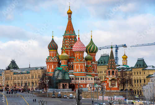 February 5, 2020, Moscow, Russia. St. Basil's Cathedral on Red Square in the Russian capital.