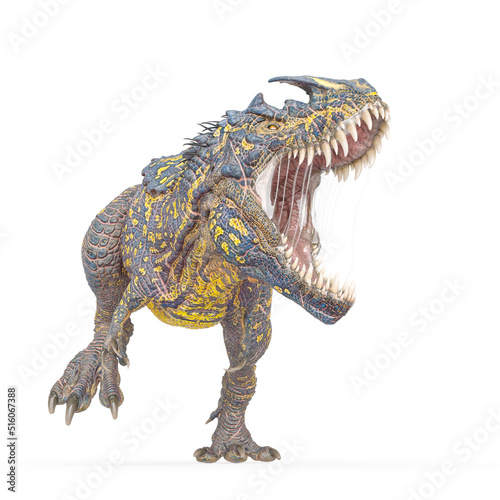 dinosaur monster is walking on white background