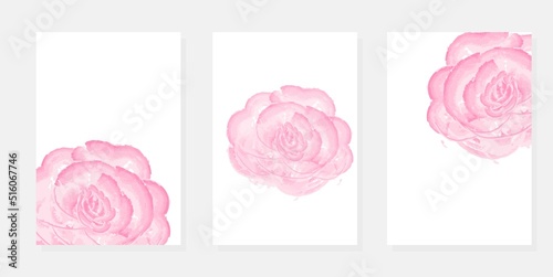 Flower watercolor art triptych