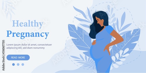 Pregnancy banner, pregnant black woman