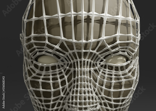 3d Virtual head - Female cyborg