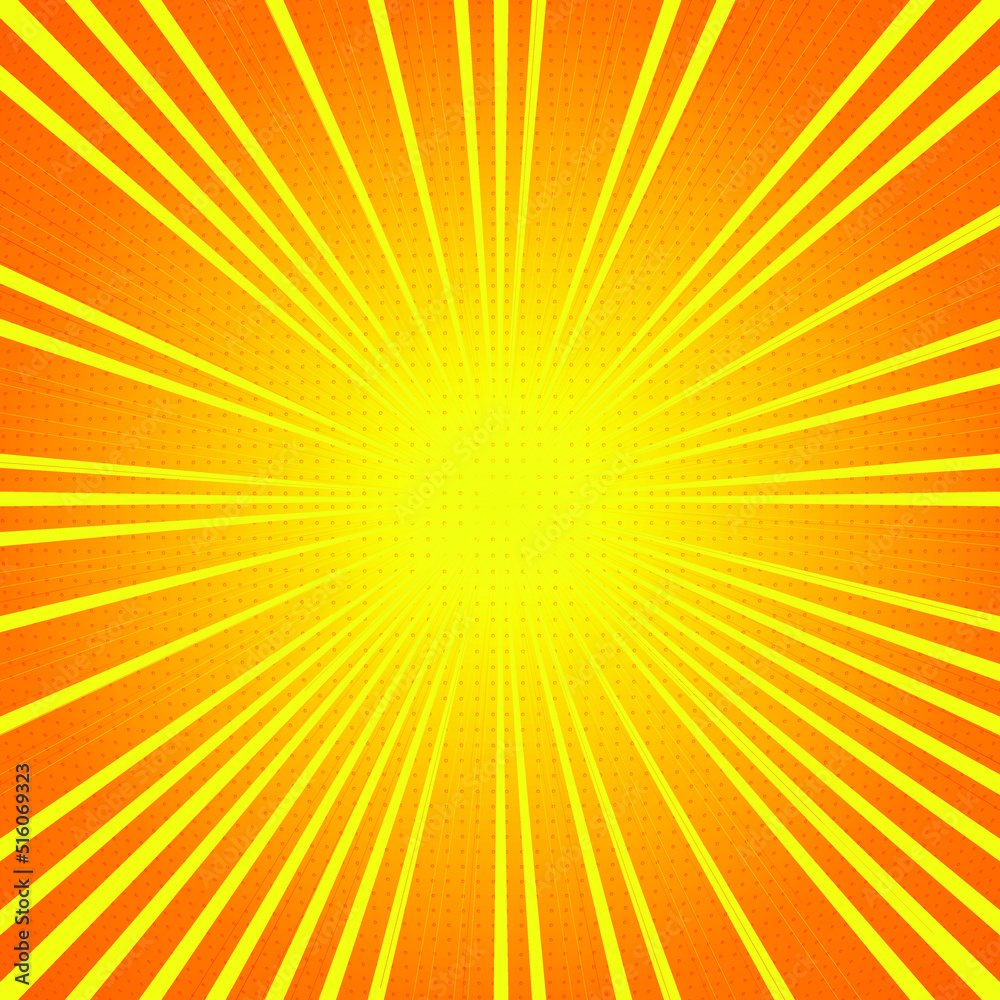 Fototapeta premium pop art yellow rays abstract background