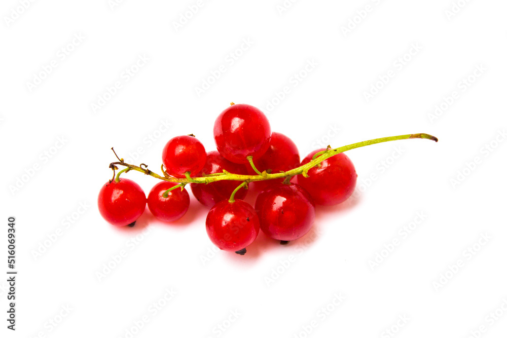 red currants lie on a white background