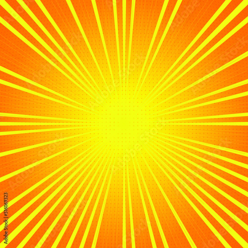 pop art yellow rays abstract background