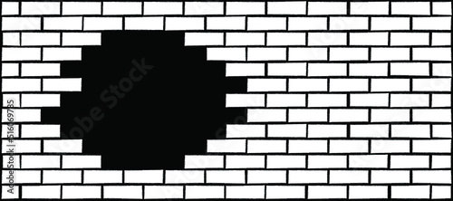 Grunge  empty background brick wall side view. Funny vector block stone for texture banner or wallpaper. Urban sign. Building brick pattern  seamless. Background for home or office. 