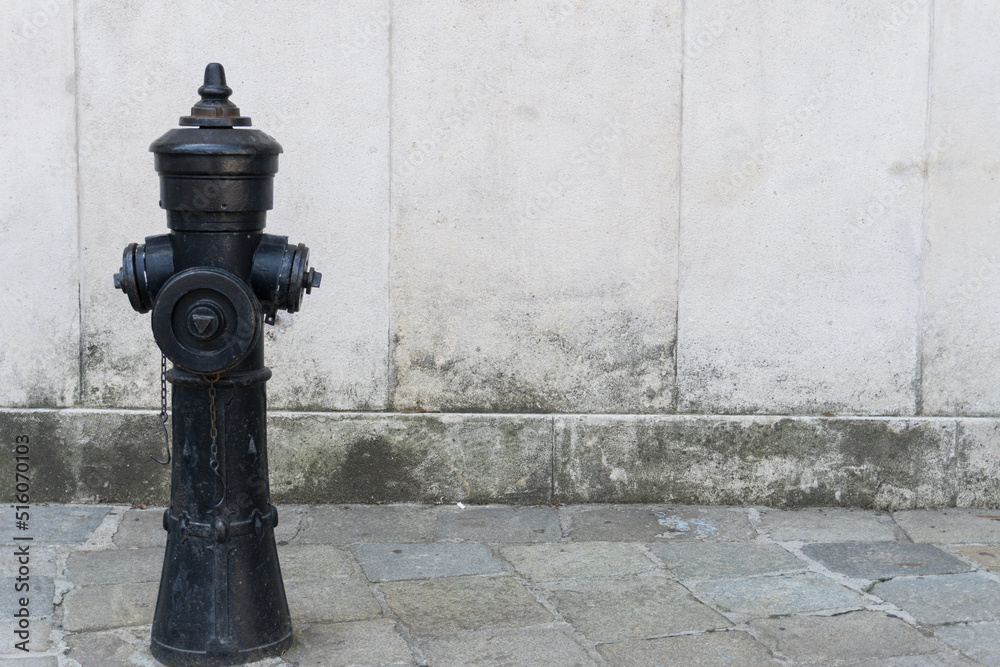 fire hydrant cobbled street facade copy space Stock Photo | Adobe Stock