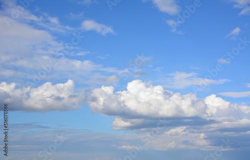 chain of beautiful clouds in the blue sky