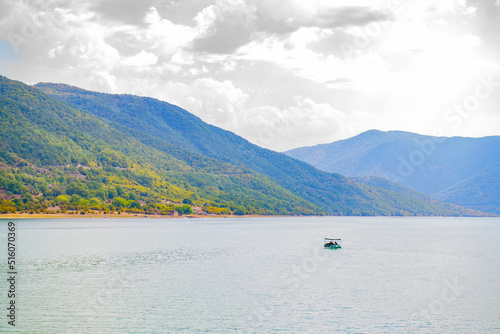 picturesque landscape of the Zhinvali reservoir in Georgia