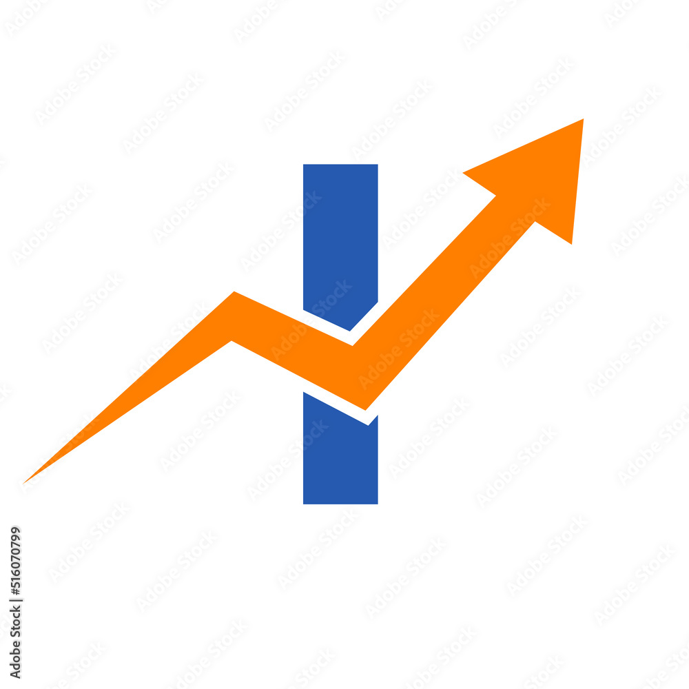 Letter I Financial Logo. Finance and Financial Investment Development Logo Template Concept with Business Growth Arrow Letter I Financial Logo. Finance and Financial Investment Development Logo Template Concept with Business Growth Arrow