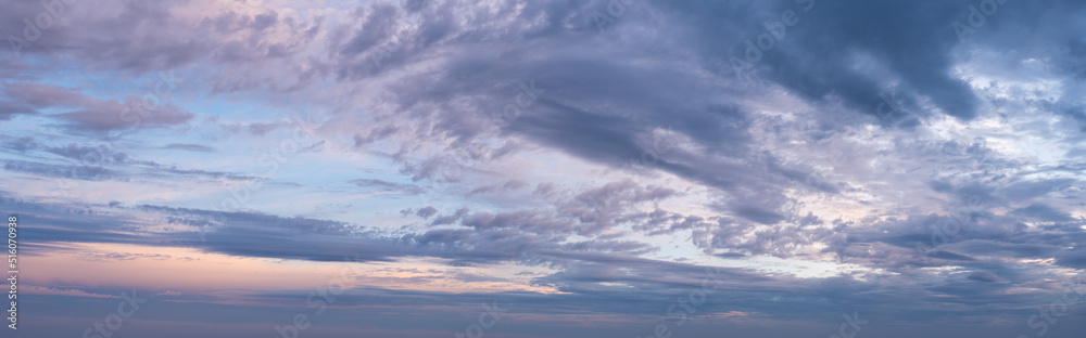 skyscape with clouds down to horizon line