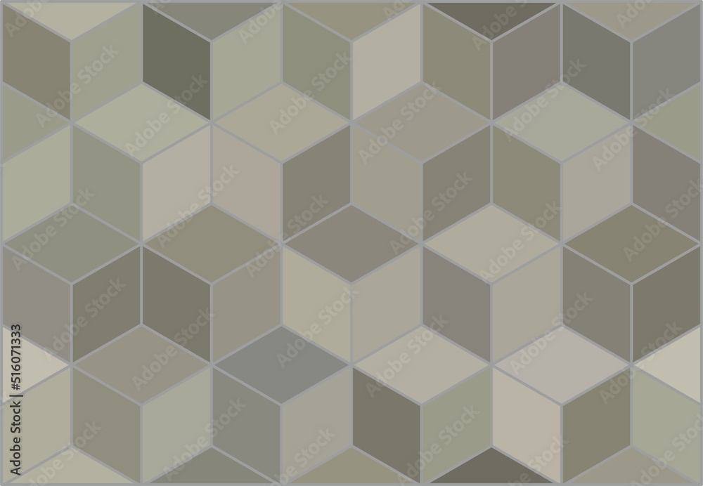 Fototapeta premium Pattern illustration cube rhombus geometric abstraction. For design and printing