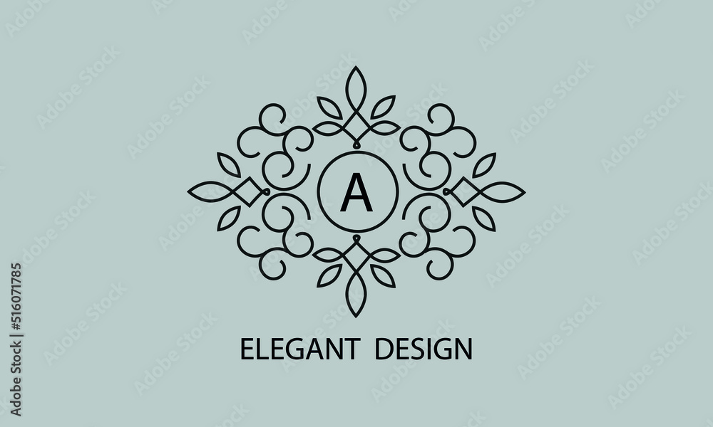 Stylish and elegant letter A monogram template. Vector logo illustration Stylish and elegant letter A monogram template. Vector logo illustration
