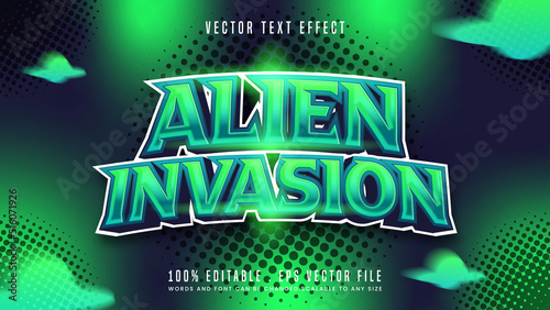 Alien Invasion 3d editable text effect font style