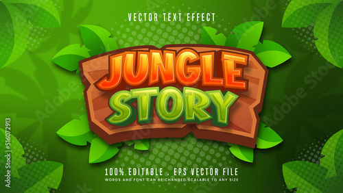 Jungle story 3d editable text effect font style