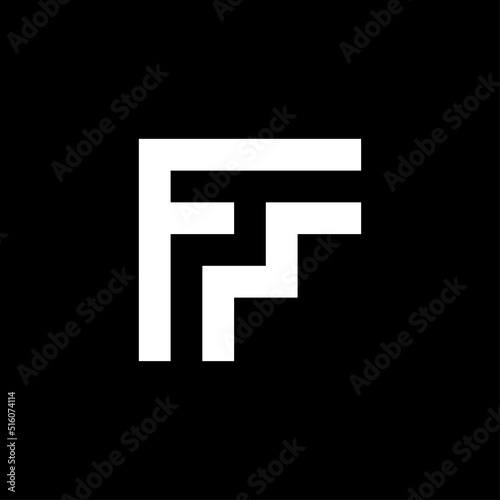 Letter FM F stair step logo design