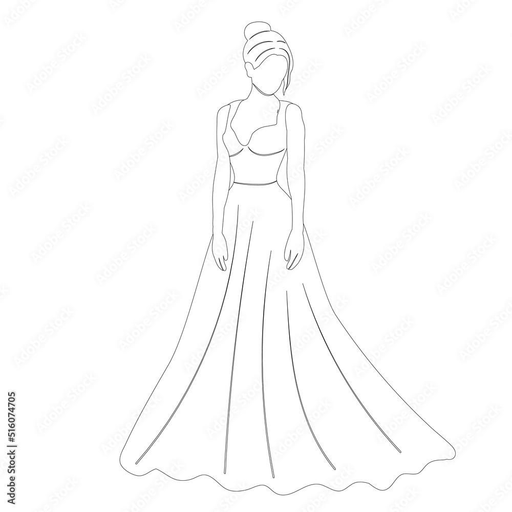 bride, princess sketch, outline on white background isolated bride, princess sketch, outline on white background isolated