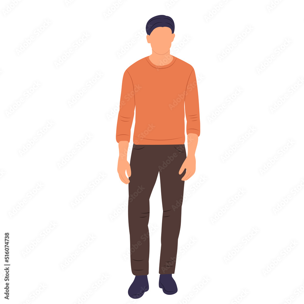 man, guy in flat style, isolated