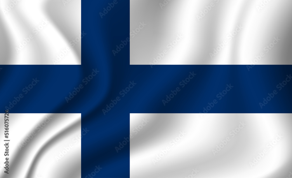Obraz premium Flag of Finland. Finnish national symbol in official colors. Template icon. Abstract vector background