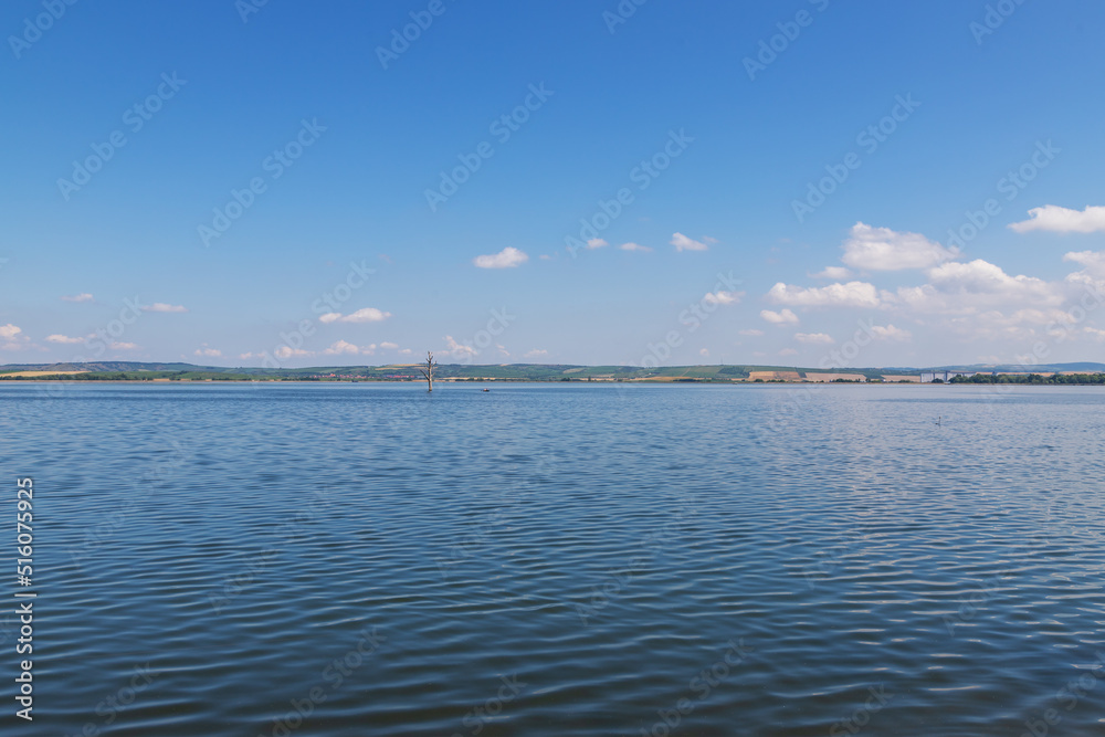 Beautiful landscape. View of Palava - Moravia - Czech Republic. Lake Musov and vineyards at sunset. Beautiful landscape. View of Palava - Moravia - Czech Republic. Lake Musov and vineyards at sunset.