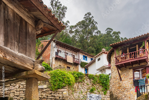 Street of the fishing village of Tazones, in the council of Villaviciosa, Asturias. photo