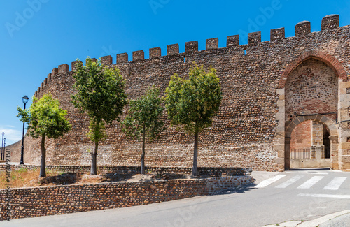 Puerta de Santa Maria in the Roman wall that surrounds the town of Galisteo, Caceres. photo