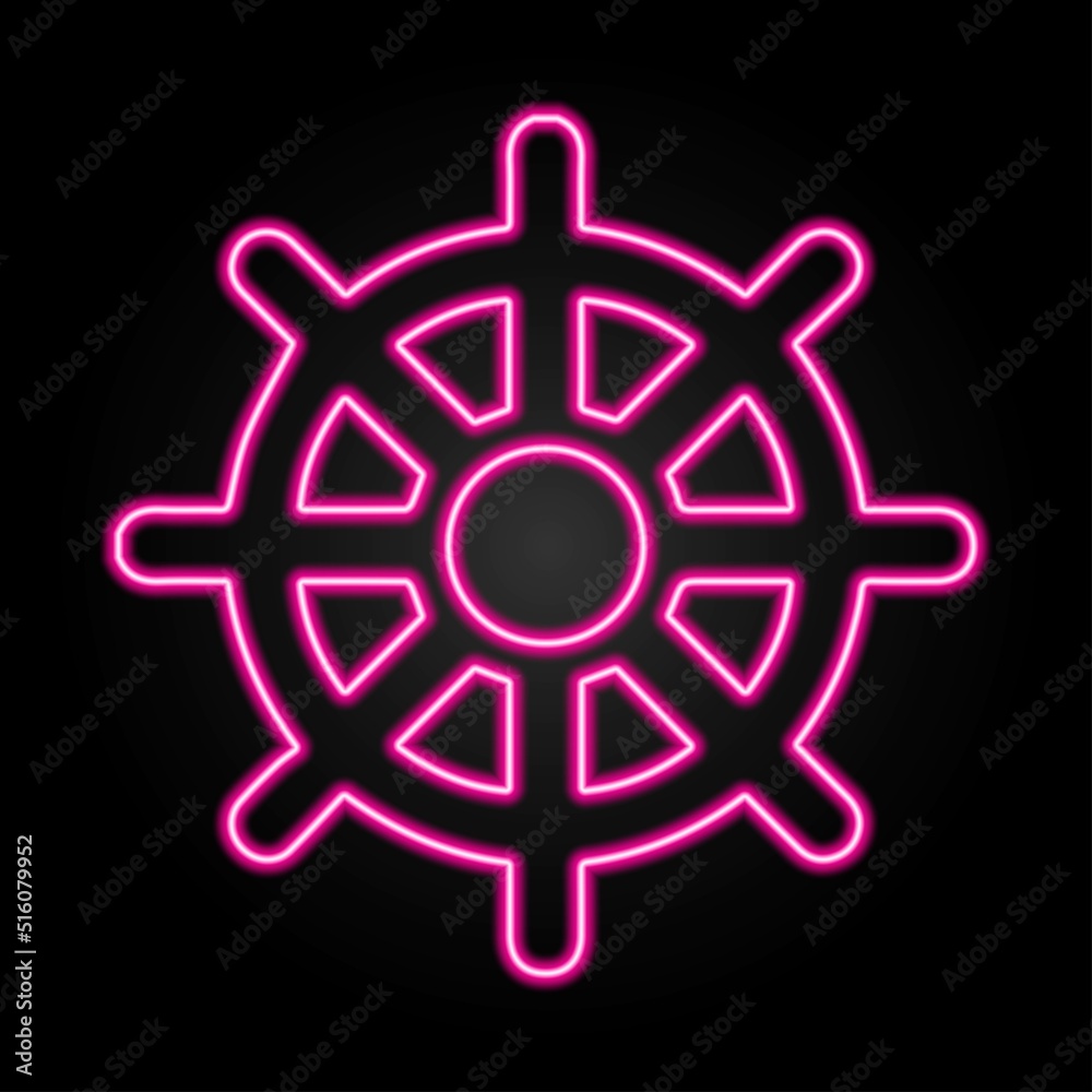 Buddhism neon sign, modern glowing banner design, colorful modern design trends on black background. Vector illustration. Buddhism neon sign, modern glowing banner design, colorful modern design trends on black background. Vector illustration.