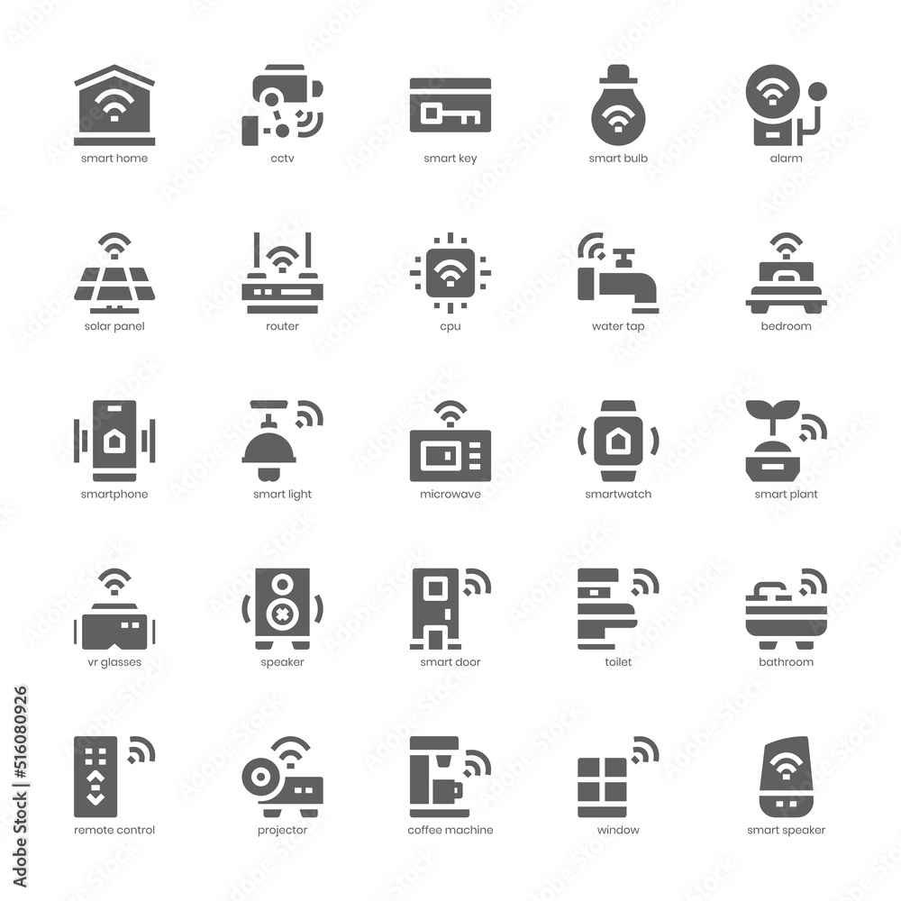 Smart Home Device icon pack for your website, mobile, presentation, and logo design. Smart Home Device icon glyph design. Vector graphics illustration and editable stroke. Smart Home Device icon pack for your website, mobile, presentation, and logo design. Smart Home Device icon glyph design. Vector graphics illustration and editable stroke.