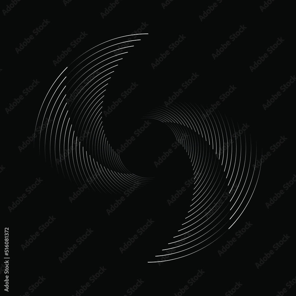 White lines in circle form. Vector illustration. Trendy design element ...