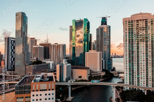Railway station in Brickell Miami