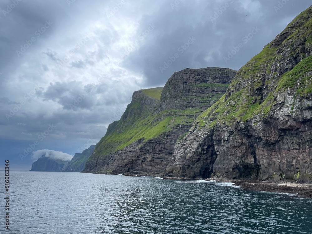 the cliffs of Mikynes during a raining, 