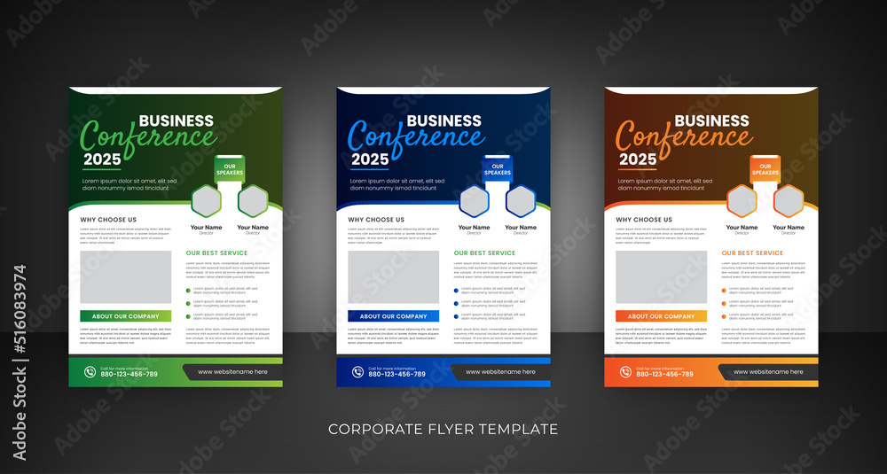 Obraz premium Corporate business conference flyer template Design 