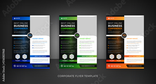 Corporate business conference flyer template Design 