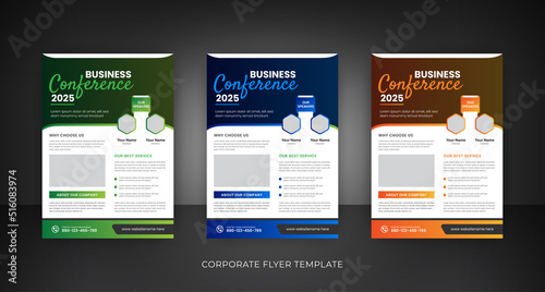Corporate business conference flyer template Design 
