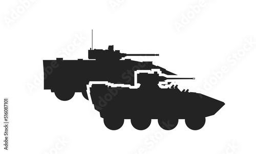 two armored assault vehicles icon. armoured personnel carriers. vector military image