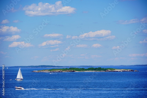 Landscape of Portland harbor, fore river, and Casco Bay and islands, Portland, Maine	
