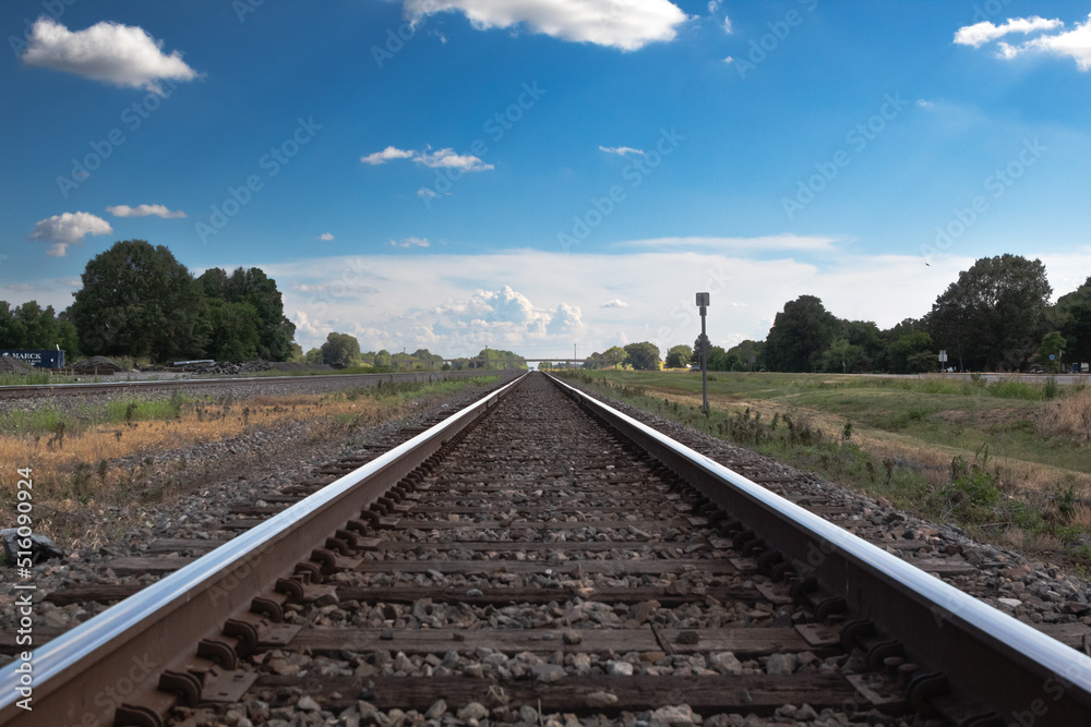 A railroad track that leads the way