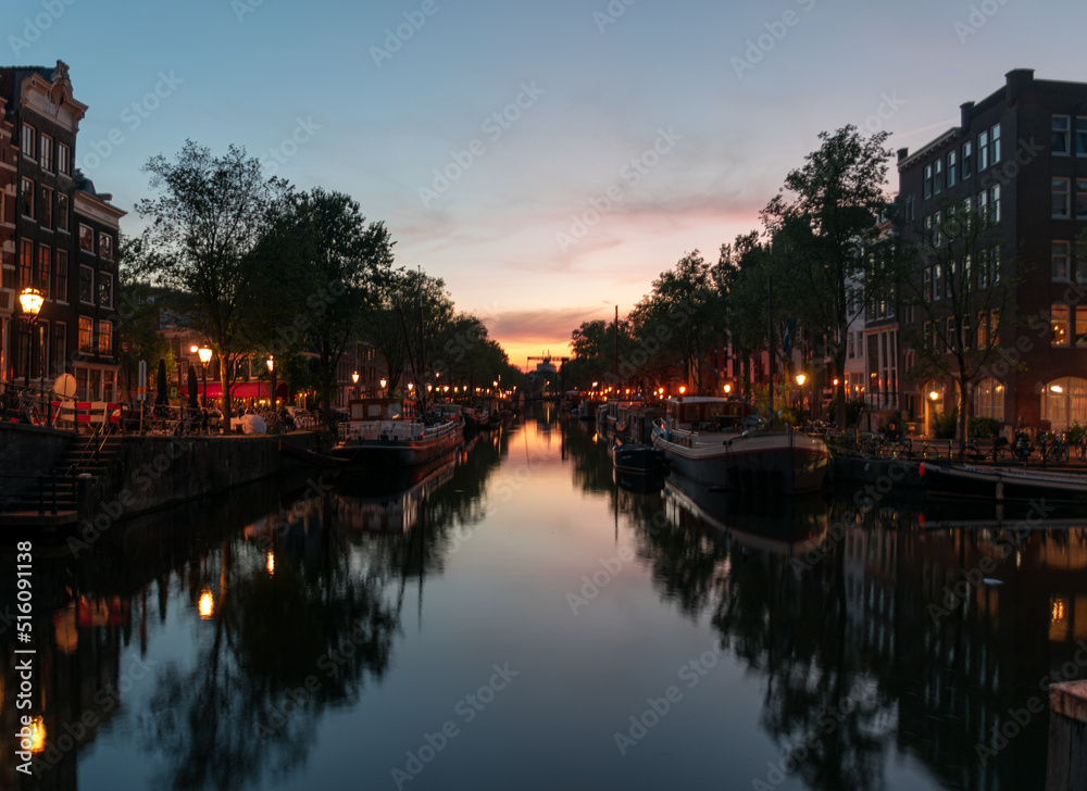 city canal at night