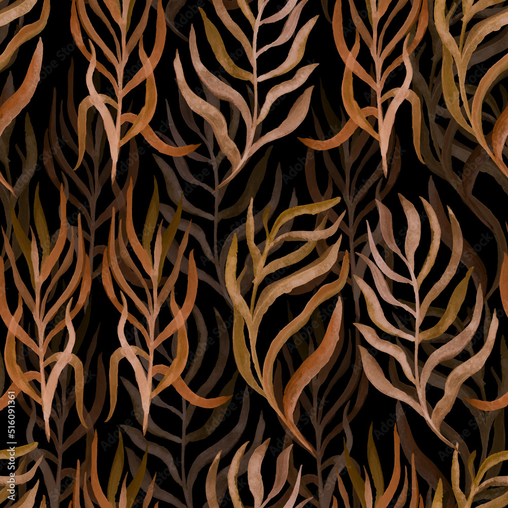 autumn branches with leaves seasonal seamless pattern autumn branches with leaves seasonal seamless pattern