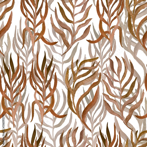 autumn branches with leaves seasonal vector seamless pattern