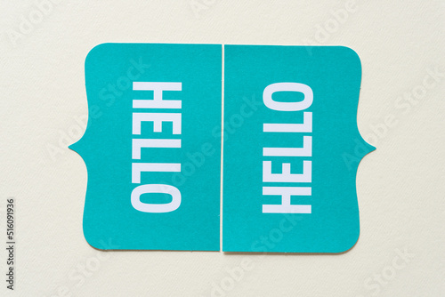 note card tags with the word hello © eugen