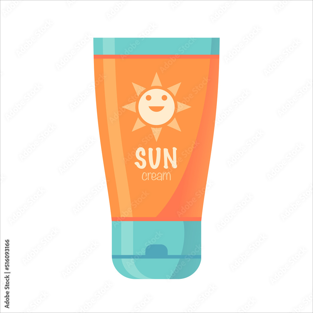 Isolated sunscreen, vector art of sunscreen tube Isolated sunscreen, vector art of sunscreen tube
