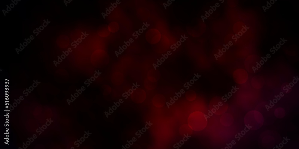Dark Red vector pattern with circles.