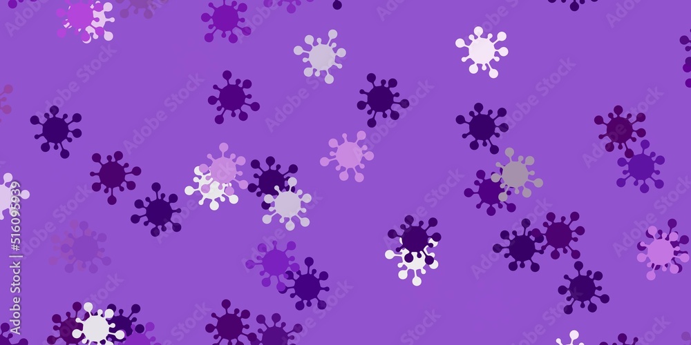 Light pink vector background with covid-19 symbols. Light pink vector background with covid-19 symbols.