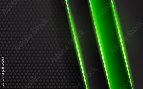 Abstract technology green neon light background