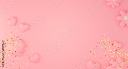 Mother's Day modern background with decoration elements. 3d rendering illustration