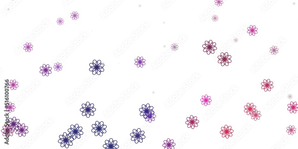 Light Purple, Pink vector natural artwork with flowers.